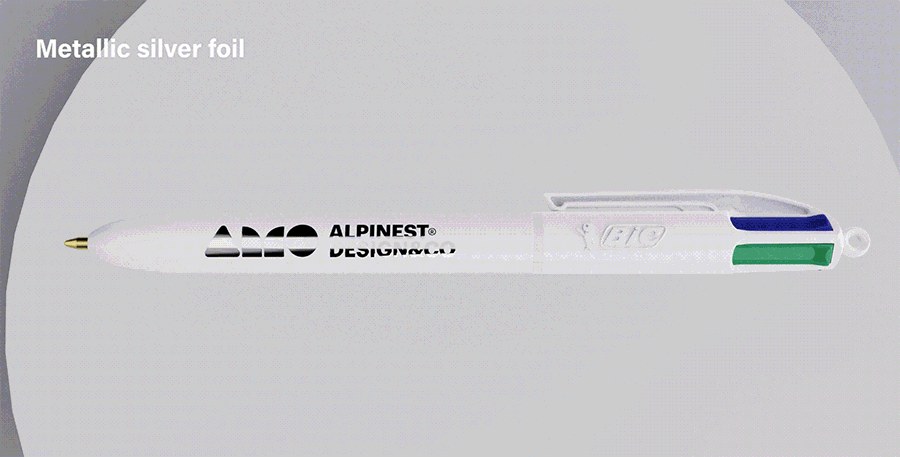 프랑스 볼펜 BIC® 4 Colours® 금박 은박 360도 인쇄 Metal Foil 상세 이미지