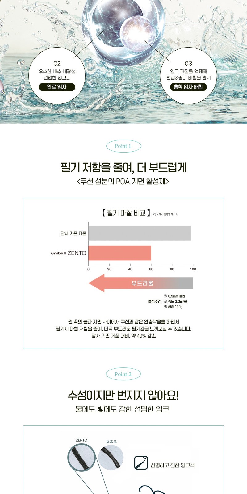 유니볼 젠토 스탠다드 수성펜 0.7 상세 이미지