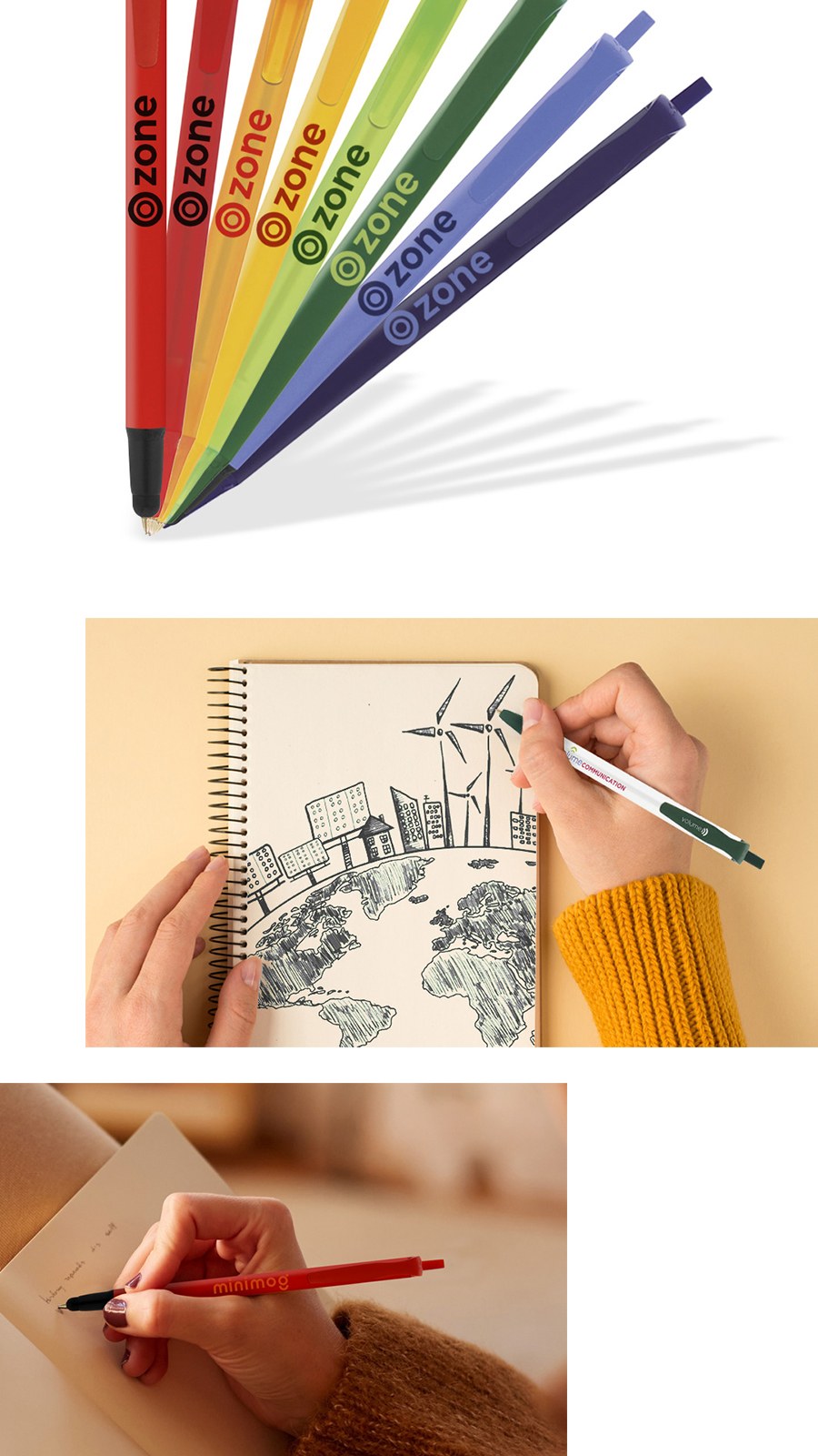 BIC® Stic 리사이클 플라스틱 360도 인쇄 볼펜 상세 이미지
