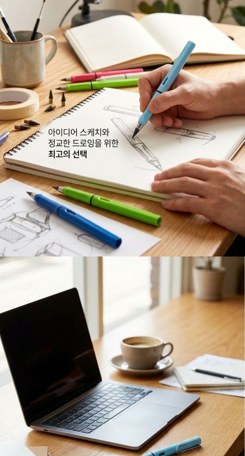 무한 만년 무제한 연필 필기펜 펜 샤프 깎지 않는 이터널펜 지우개연필 연필심 드로잉 스케치 필기도구 상세 이미지