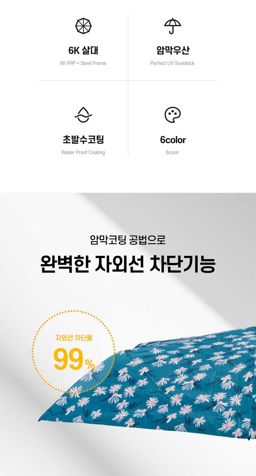 아쿠아시티 데이지 우양산(암막코팅) 상세 이미지